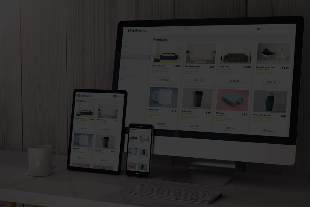 a photo of a number of devices showing a great ecommerce website
